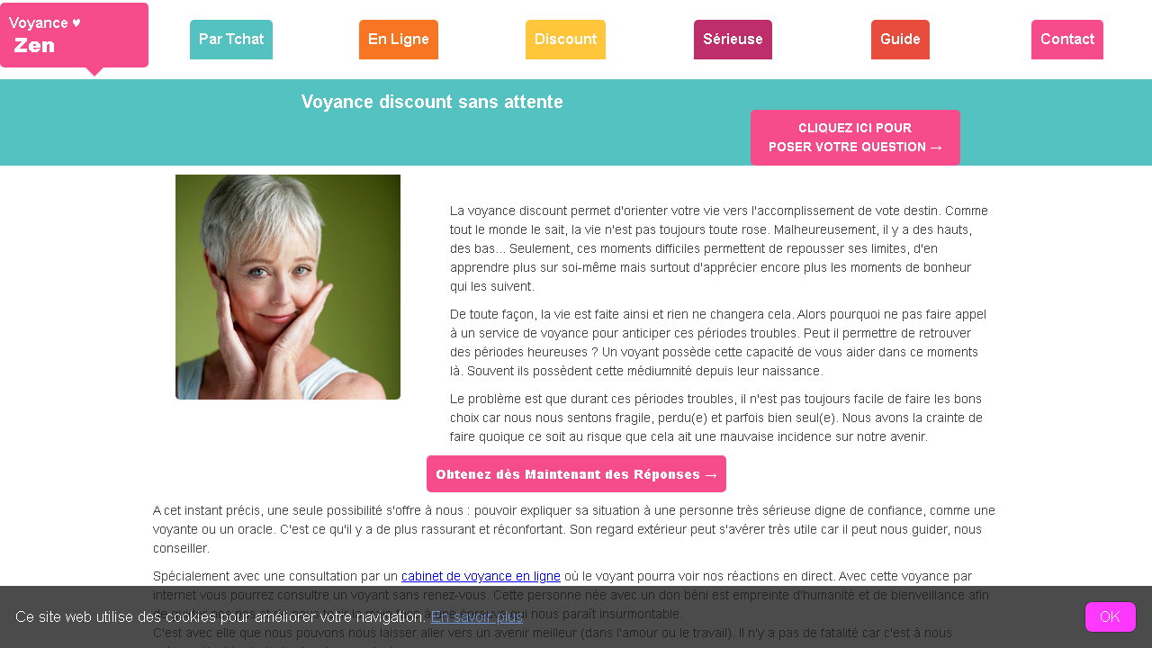 Capture d'écran de http://voyancezen.com/discount.php